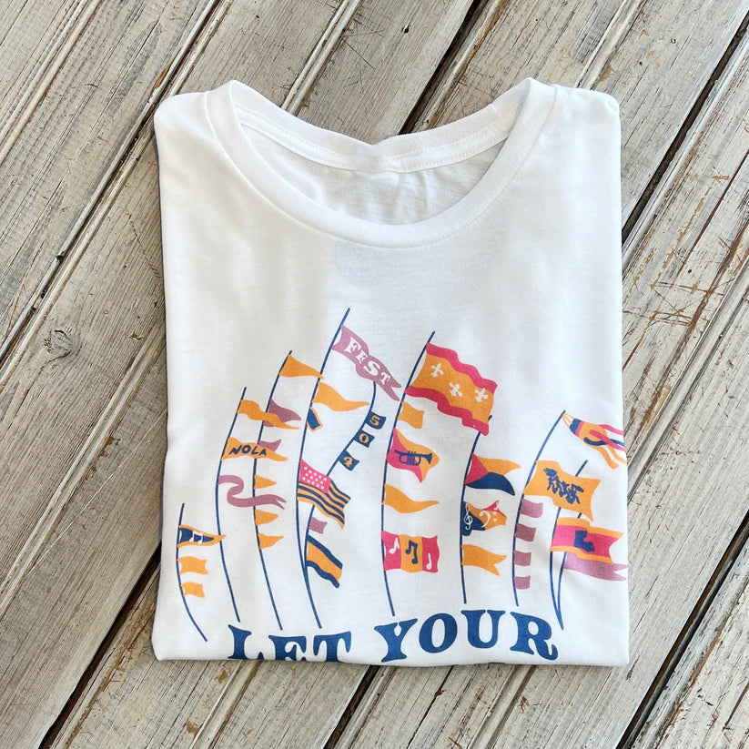 Let Your Fest Flag Fly Crop Tee