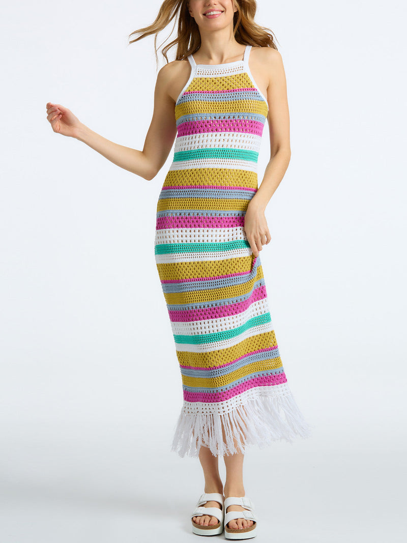 Lucia Stripe Crochet Dress