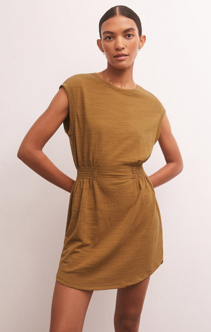 Rowan Textured Knit Dress - Caramel