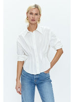 Julie Pleated Button Down