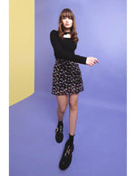 Printed Slit Mini Skirt