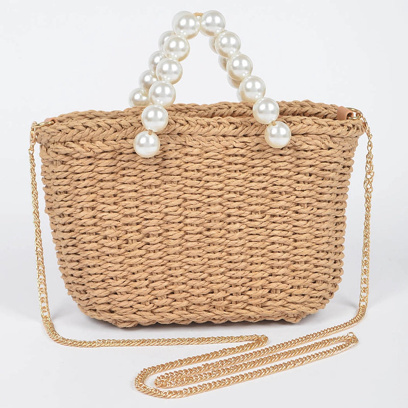 Pearl Girl Straw Bag