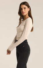 Variegated Layer Top - Light Oatmeal Heather