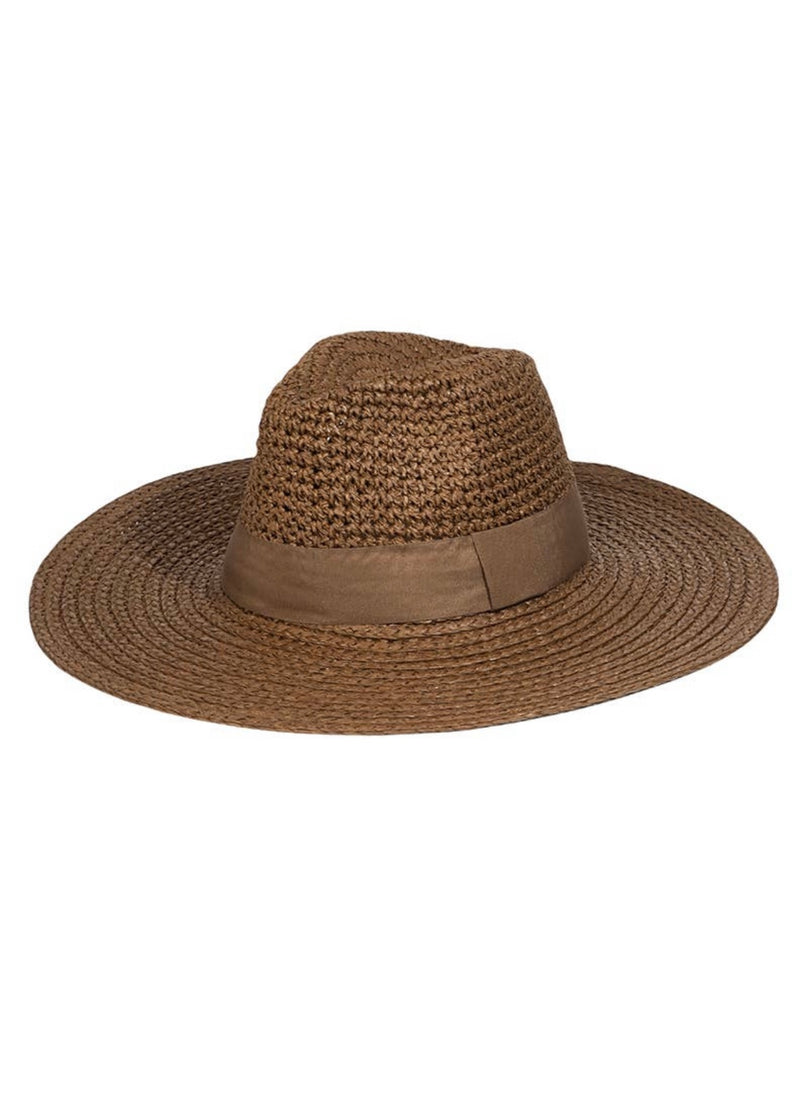 Monochrome Banded Straw Hat